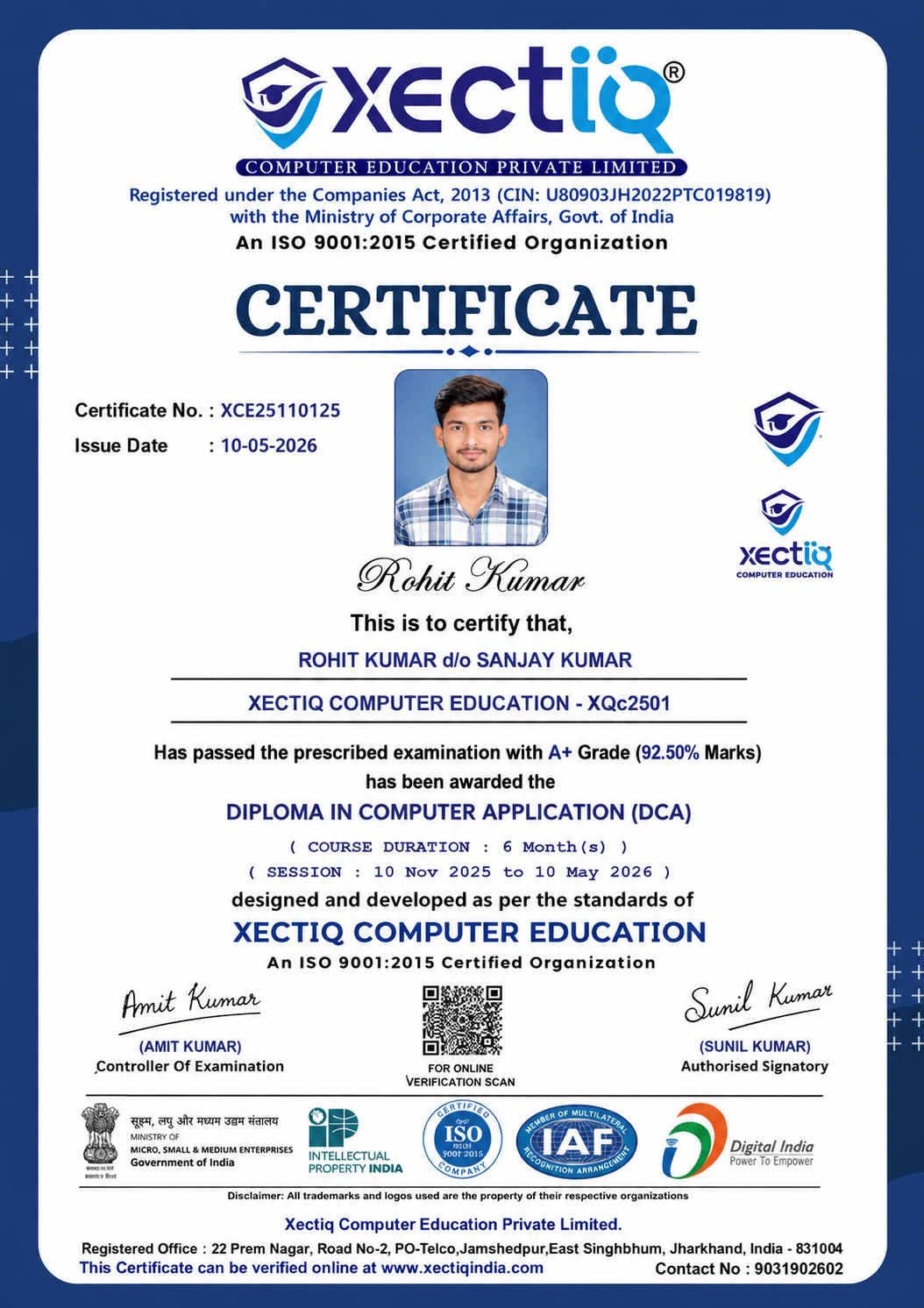 Certificate Preview